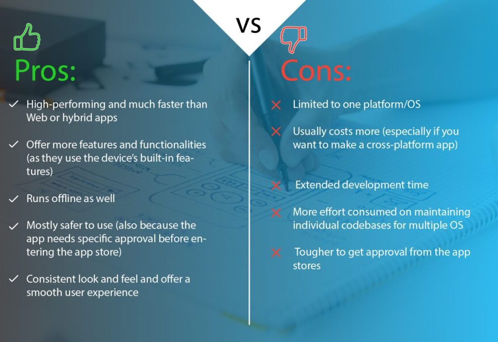 pros and cons of Native mobile app development