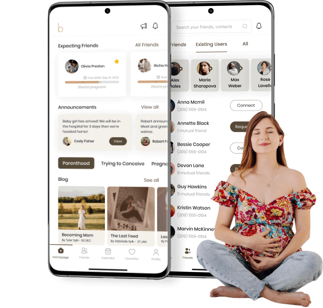 Android app to track pregnancy with support of other moms